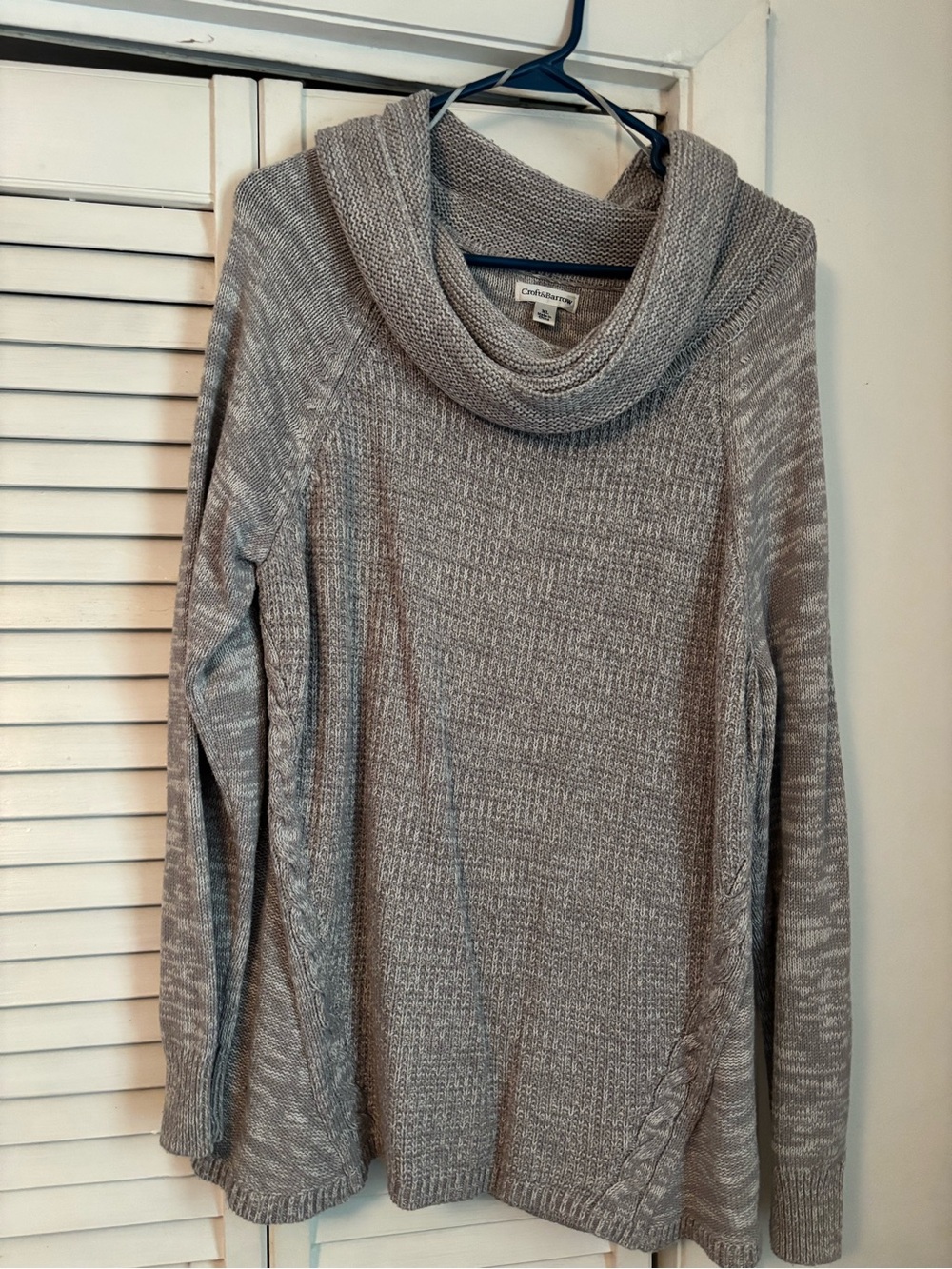 croft & barrow Light Gray Cowl Neck Sweater